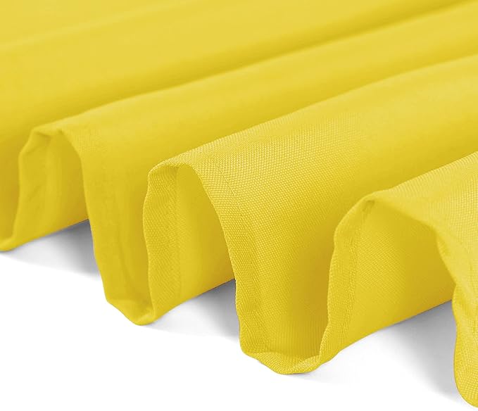 108 inch Round Tablecloth Washable Polyester Table Cloth Decorative Table Cover for Wedding Party Dining Banquet（108 inch, Yellow）