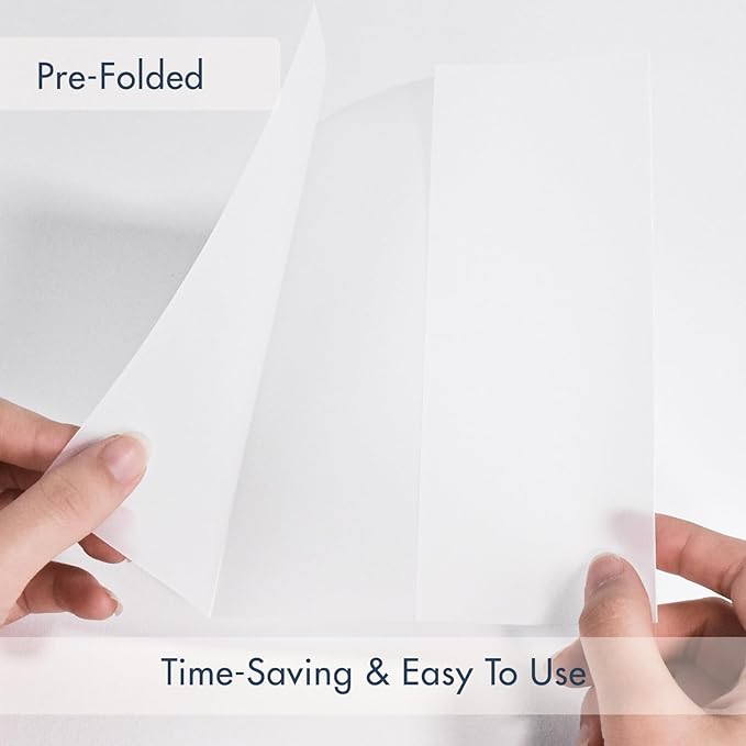 50 Pack Pre-Folded Vellum Jackets for 5x7 Invitations,AZAZA Elegant Translucent Invitation Sleeves,115GSM Vellum Jackets 5x7, Wedding Invitation Accessories, for Weddings Birthdays, Hydrangea Floral