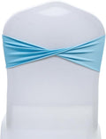 VDS Pack of 250 PCS | Blue | Spandex Chair Sashes Bows Without Buckle | Stretch Elastic Banquet Universal Folding Chair Band Tie with for Wedding Party Conference Celebration Event Decoration