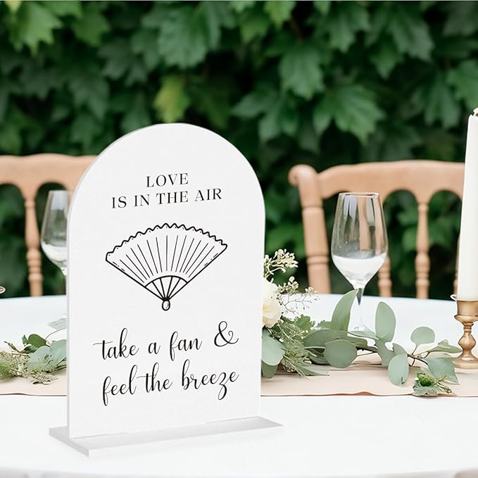 Wedding Fan Signage Take A Fan Sign for Wedding Engagement Ceremony Reception wedding fan Acrylic sign for Table Desk