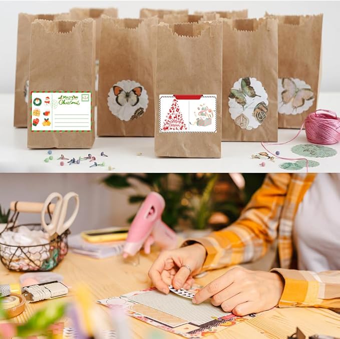 100-1000pcs Custom Stickers Merry Christmas Stickers Personalized Labels Adhesive Xmas Decorative Envelope Seals Stickers for Cards Gift Boxes(VSquare-1)