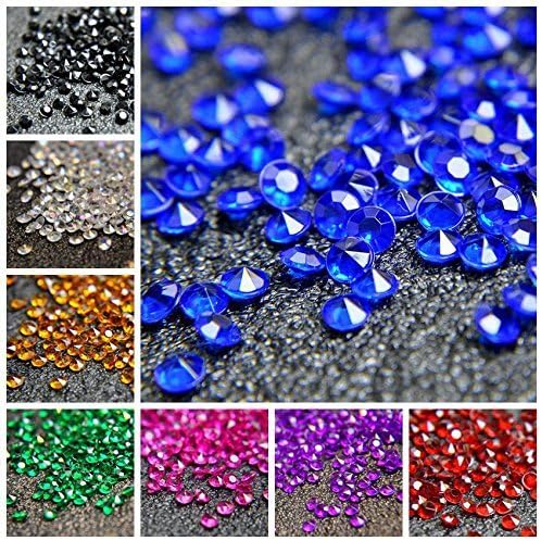 1000pcs/ Pack Wedding Table Acrylic Diamond Scatter Crystals Confetti Acrylic Gems Vase Fillers Rhinestones for Wedding, Bridal Shower, Vase Beads Decorations (10mm, Bisque)