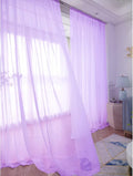 Window Purple Sheer Curtains 48 Inches Width 45 Inches Long 2 Panels Sheer Curtain Clear Curtains Basic Rod Pocket Panel for Home Living Room Bedroom Kids Room Yard Patio Parlor Sliding