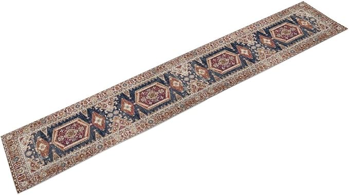Vintage Boho Table Runner,Flower Geometric Design Rustic Farmhouse Table Runner for Home Farmhouse Kitchen Table Dining Coffee Room Garden Party Wedding Decor 13x90in