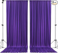 AK TRADING CO. 10 feet Wide x 12 feet Long Polyester Backdrop Drapes Curtains Panels with Rod Pockets - Wedding Ceremony Party Home Window Decorations - (Purple)
