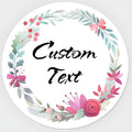 Custom Stickers for Weddings, Birthdays & Businesses - Personalized Labels with Your Logo - Waterproof, Fade and Heat Resistant - Pack of 100-1000 (Wreath U, 1.5 Inch)