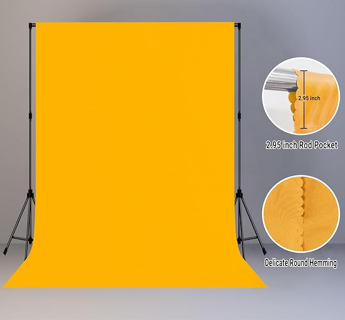 10x10FT Yellow Screen Backdrop Solid Color Screen Photo Backdrop Video Curtain Party Decor Photography Studio Props
