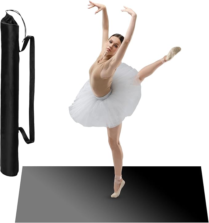 Portable Dance Floor Smooth Ballet Floor Vinyl Dance Mat for Home Stage Studios Kids Adults Practice Improve