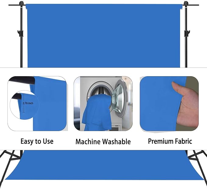 Royal Blue Photo Backdrop, Photo Booth Portrait Photography Backdrops, Studio Blue Screen for Photoshoot Streaming Video Shooting 8FTx10FT