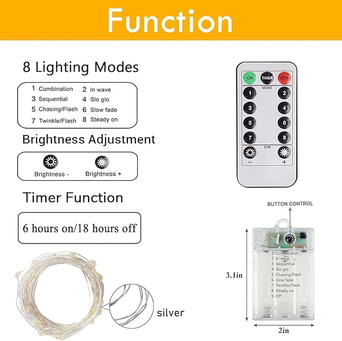 3-Pack 78FT 240 LED Fairy Lights Battery Operated with Timer & Remote, Waterproof Twinkle Lights Indoor Outdoor 8 Modes for Bedroom Centerpiece Wedding DIY Party Christmas Classroom Dorm Decoration