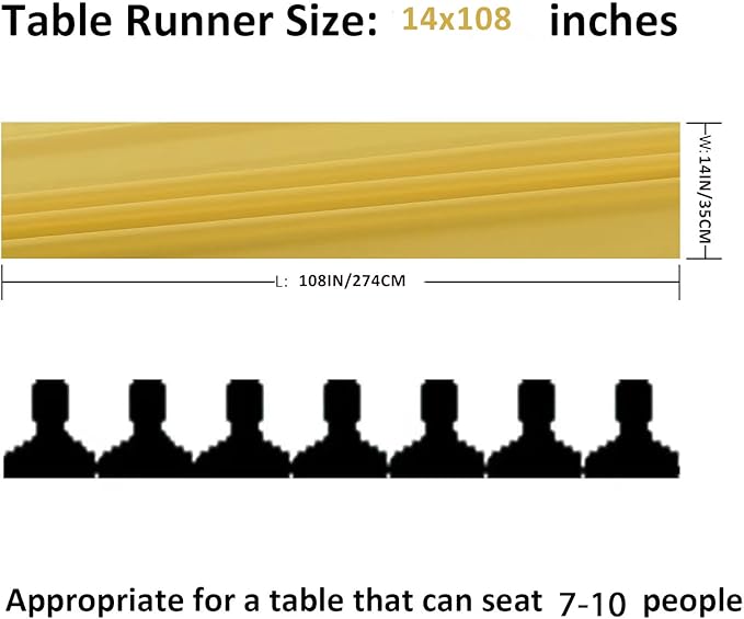 12Pack 9ft Chiffon Table Runner 14x108 Inch Sheer Romantic Table Runner for Wedding Birthday Party Bridal Shower Outdoor Decoration -Yellow