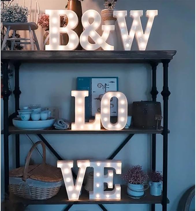 MUMUXI Marquee Light Up Letters | Large Light Up Numbers | Battery Powered and Bright with Every Letter of the Alphabet | For Wedding, Birthday, Party, Celebration, Christmas or Home Decoration (B)