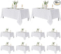 Fitable 10 Pack Rectangle Tablecloths: Stain Resistant Wrinkle Free Fabric Table Clothes, Washable Reusable Polyester Table Covers for Wedding Party Birthday Banquet Reception(White, 70x120 Inch)