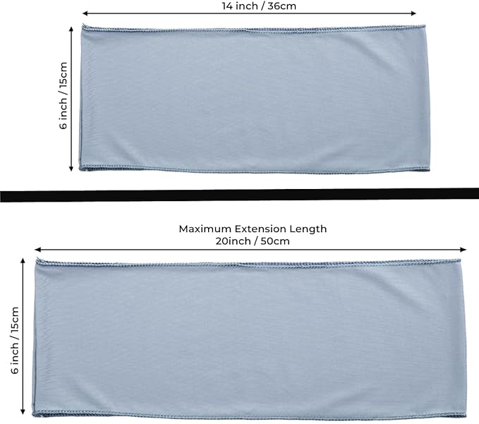 MDS Pack of 150 Spandex Chair Sashes Bows Elastic Stretch Dining Chair Bands Ties Without Slider Buckle Universal fits for Wedding Baby Shower Birthday Party Banquet Event Decoration - Dusty Blue