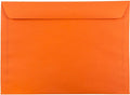 JAM PAPER 9 x 12 Booklet Colored Envelopes - Orange Recycled - 100/Pack