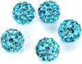 50pcs Adabele Grade A Suncatcher Crystal Rhinestone Pave Disco Ball 10mm Aquamarine Blue Polymer Clay Loose Bead Compatible with Shamballa All Other Jewelry Making DB10-10