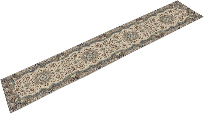 Boho Vintage French Table Runner,Retro Flower Rustic Country Style Floral Print Pattern for Home Kitchen Table Decor Dining Coffee Room Garden Party Decor 13x90in