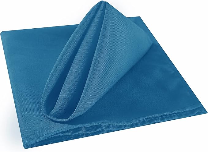 Cloth Napkins 17x17 inch Washable Polyester Dinner Napkins Soft Table Napkins for Wedding Party Dining Banquet(Mediterranean Blue,50PCS)