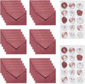 30 Pieces A6 Envelopes with 30 Seal Stickers, 6.32 x 4.45 inch Envelopes for 4 x 6 Wedding Invitation Cards, Greeting Cards, Graduation, Birthday Party Invitations, Red.