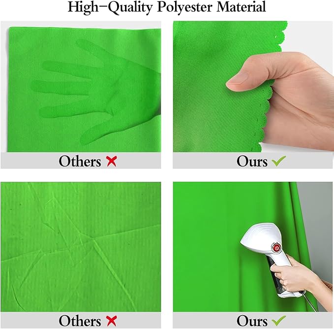 10x10FT Green Screen Backdrop Big Solid Color Photography Background for Video, Studio, Photo, Live, Editing Green Backgrounds