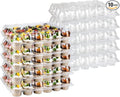 TWOWYHI 24 Counts x 10 Sets Cupcake Containers Cupcake Boxes Plastic Cupcakes Carrier Holders for Clear Plastic Disposable Cupcakes Container with Detachable Tall Lid