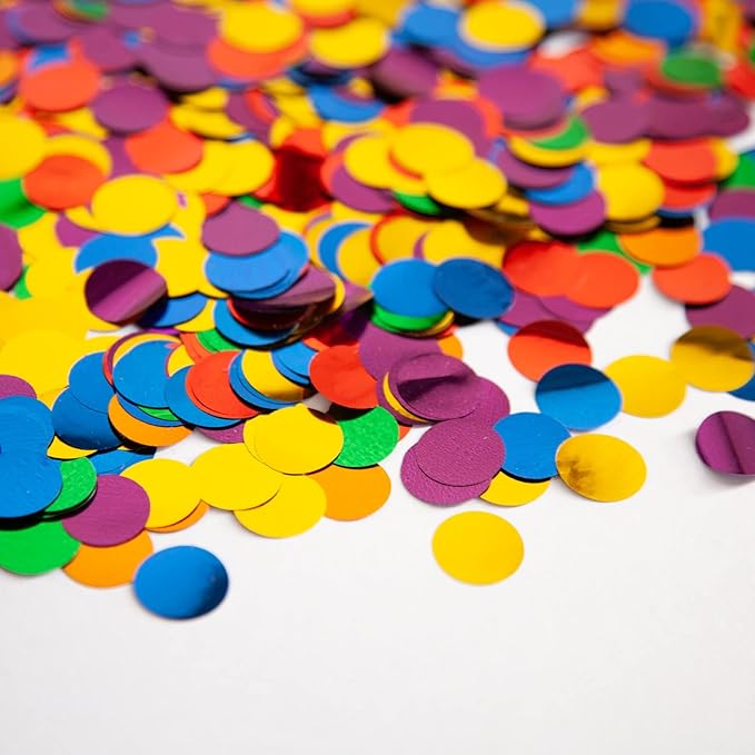 Rainbow Foil Confetti,Colorful Round Dots Glitter Table Confetti,Sparkling for Party Decorations(1.76 OZ)