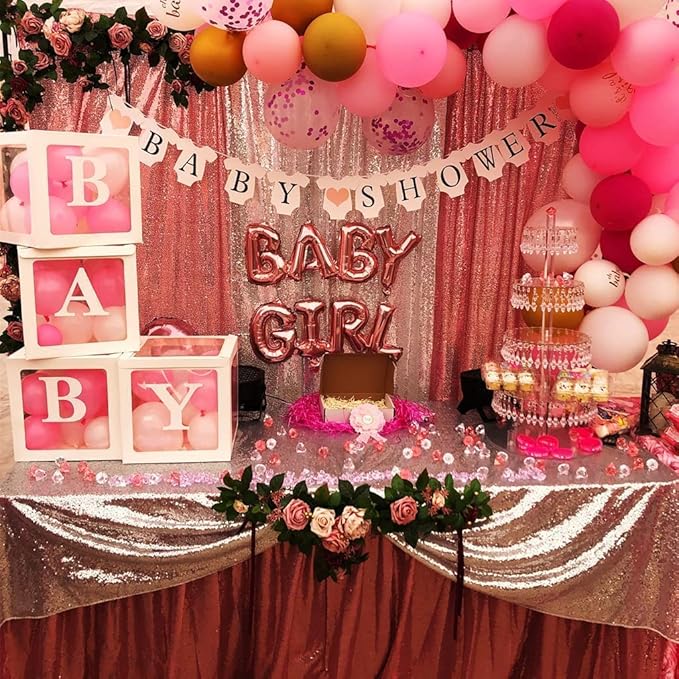 Poise3EHome Fuchsia Pink Sequin Backdrop Curtains, 2 Panels 2FTx8FT Glitter Background for Party Birthday Party Baby Shower Wedding Christmas Thanksgiving Holiday Festival Decor