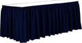Ultimate Textile Pleat Polyester Fabric Table Skirt - Machine Washable Flame Resistant with Clips for Events, Weddings & Trade Shows, Cut & Sewn in Paterson, NJ - Deep Royal, 14' Shirred Pleat