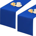 2 Pack Blue Table Runner 12 x 90 Inch Solid Color Farmhouse Runners Coffee Table Dresser for Daily Party Home Decoration