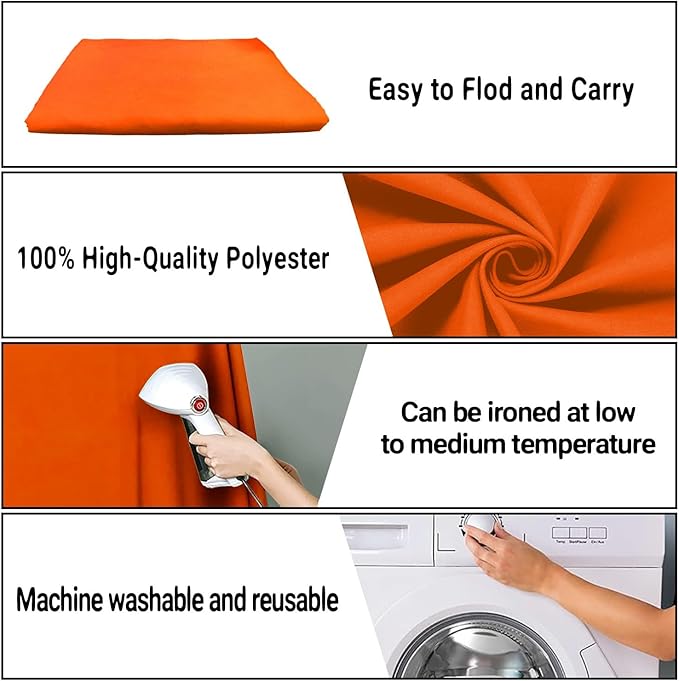 6x9FT Pure Orange Backdrops Solid Background for Birthday Portrait Photoshoot Advertising Shooting