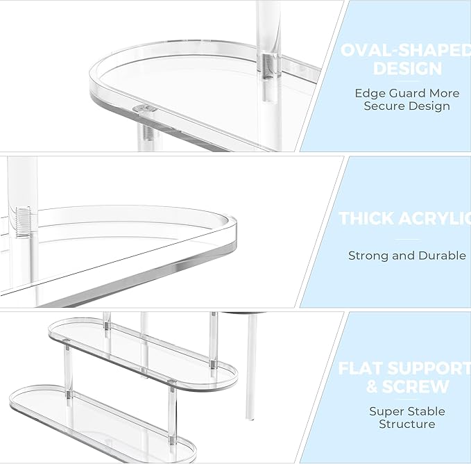Acrylic Risers Display Stand, Clear Perfume Organizer, Clear Cupcake Stand Holder, Dessert Display for Party, Display Shelf for Cologne Skincare 𝐚𝐦𝐢𝐢𝐛𝐨 Funko-POP Figure Collection