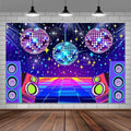 Dance Party Backdrop Retro 80s 90s Theme Stage Dance Ball Music Birthday Party Decoration DJ Photography Background 10 x 8 ft for Baby Shower Picture Photo Shoot Polyester Fabric,Multi2