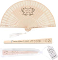 10 PCS Custom Fans Personalized Folding Fans for Line Dancing Wooden Hand Fan Wedding Favors Bulk Fans for Guests Party Event Use (Style02)