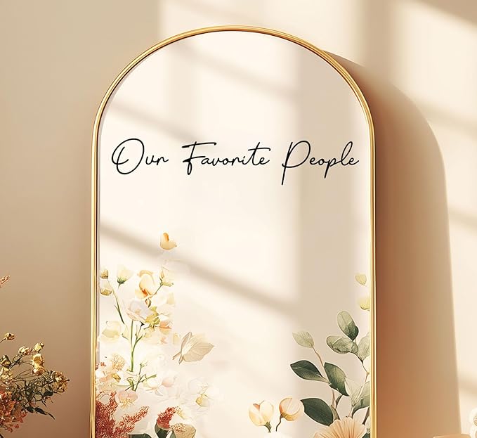 Our Favorite People Seating Chart Decal Wedding Seating Chart Header Decal for Mirror Our Favorite People Welcome Sign Wedding Welcome Vinyl (Black, Width 20")