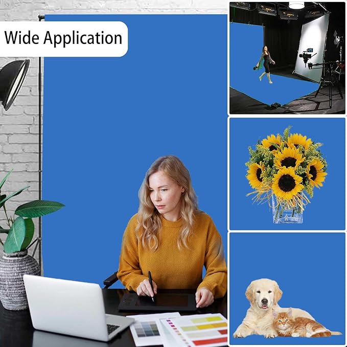 Royal Blue Photo Backdrop, Photo Booth Portrait Photography Backdrops, Studio Blue Screen for Photoshoot Streaming Video Shooting 8FTx10FT