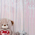 JYFLZQ White Iridescent Sequin Backdrop Curtains 6ft x 8ft 1 Panel Glitter Photo Booth Backdrops Sparkly Photography Background Drapes for Parties Wedding Bridal Showers