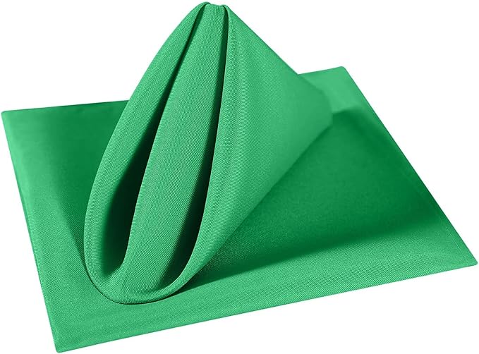 Cloth Napkins 17x17 inch Washable Polyester Dinner Napkins Soft Table Napkins for Wedding Party Dining Banquet(Emerald,50PCS)