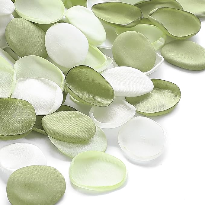 Floroom 300pcs Rose Petals Sage Green Elf Green Faux Silk Flower Petals for Wedding Flower Girl Basket Aisle Scatter Dinner Table Centerpieces Party Confetti Bridal Shower Romantic Night Decoration