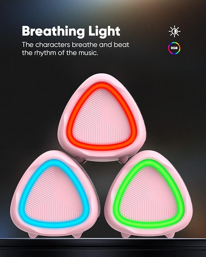 Bluetooth Speaker with HD Sound, Portable Wireless, IPX5 Waterproof, Up to 20H Playtime, TWS Pairing, BT5.3, for Home/Party/Outdoor/Beach, Stocking Stuffers, White Elephant Gifts for Adults (Pink)