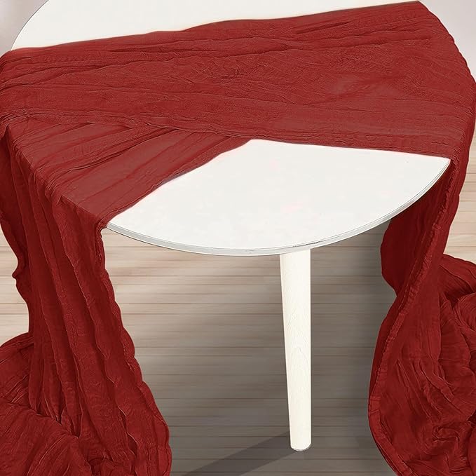 6 Pack Terracotta Cheesecloth Table Runner 35x120 Inch 10Ft Rustic Gauze Cheese Cloth Thanksgiving Table Runner Sheer Cheesecloth Table Runners for Wedding Party Bridal Shower Decoration