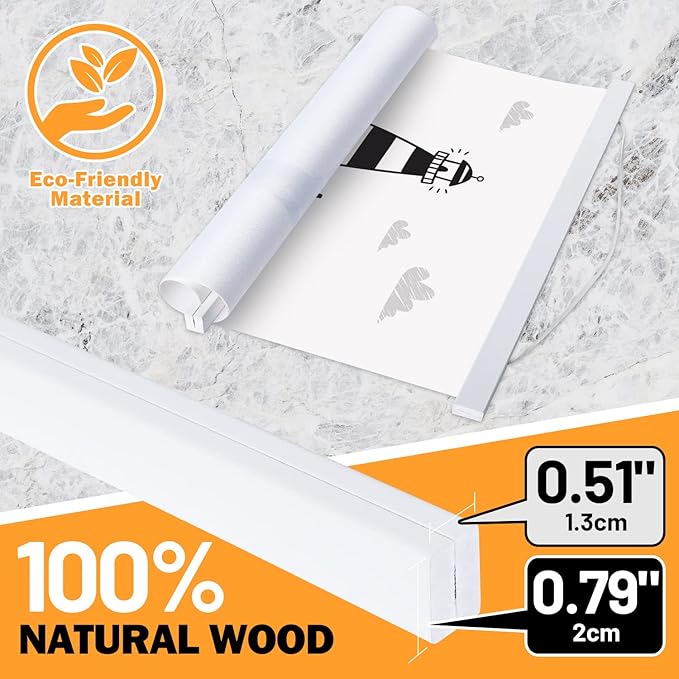 14x22 14x20 Poster Frame, Magnetic Light Wood Wooden Frame Frames Hanger for Photo Picture Canvas Artwork Wall Hanging (14", White)
