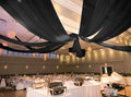 6 Panels Black Ceiling Drapes for Wedding 5ftx15ft Ceiling Drapes Wedding Arch Draping Fabric Cheesecloth Sheer Curtain Romantic Ceiling Decorations for Weddings Party Banquet Ceremony Stage