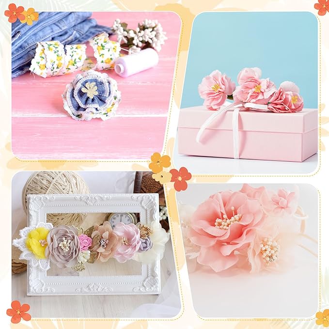 150-Pack Flower Stamens for Crafts, 5mm Double Heads Artificial Pearl Floral Pistil Mini Flower Pollens Stamens for DIY Making/Wedding/Scrapbook Decoration [Sapphire Blue]