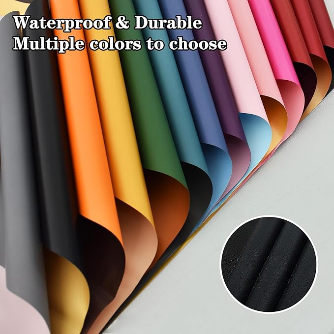 BEISHIDA 20Pcs Baby Blue and Baby Pink Double Sided Floral Wrapping Paper Matte Waterproof Flower Bouquet Wrapping Paper for Floral Wrap Florist Packing Supplies Valentine's Christmas Gift Wrapping