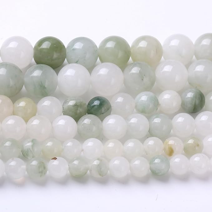 Blue and White Streamer Stone Beads for Jewelry Making DIY Craft Gemstone Beads Kit (10mm, 35pcs) Smooth Healing Crystal Beads for Bracelets, Necklaces, Home Decor