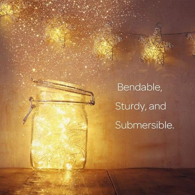 ANJAYLIA 4 Pack Fairy Lights 33ft 100 LED String Lights Battery Operated Mini Twinkle Starry Lights for Wedding, Party, Christmas, Decor, Warm White