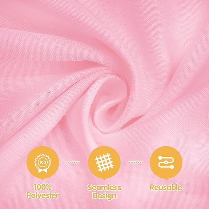 BRILLMAX 8 Pack Pink Round Tablecloths 90 Inch - Circle Bulk Linen Polyester Fabric Washable Table Cloth Cover for Wedding Reception Banquet Birthday Party Buffet Restaurant