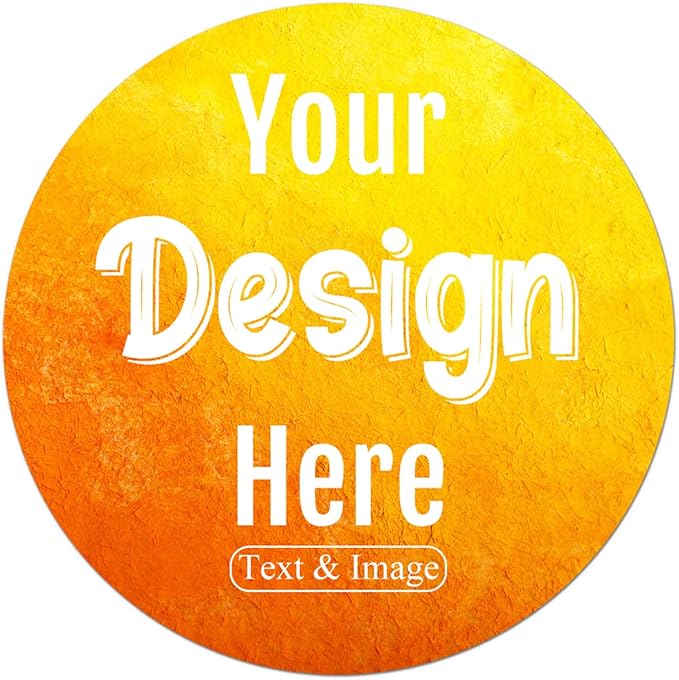 Custom 100-500 Personalized Labels, Circle, 3 Inch Custom Stickers with Any Image Logo and Text for Business Logo Labels