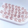 100 PCS 8mm Crystal Glass Beads Round Multiple Faceted Loose Spacer Glass Beads for DIY Handcrafte Bracelet Necklace Earring Jewelry Making(Pink)
