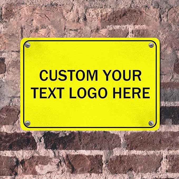 Custom Metal Signs, Personalize for Office, Home, Delivery - Your Image, Text, Photo, Pets, Kids Art - Made in USA